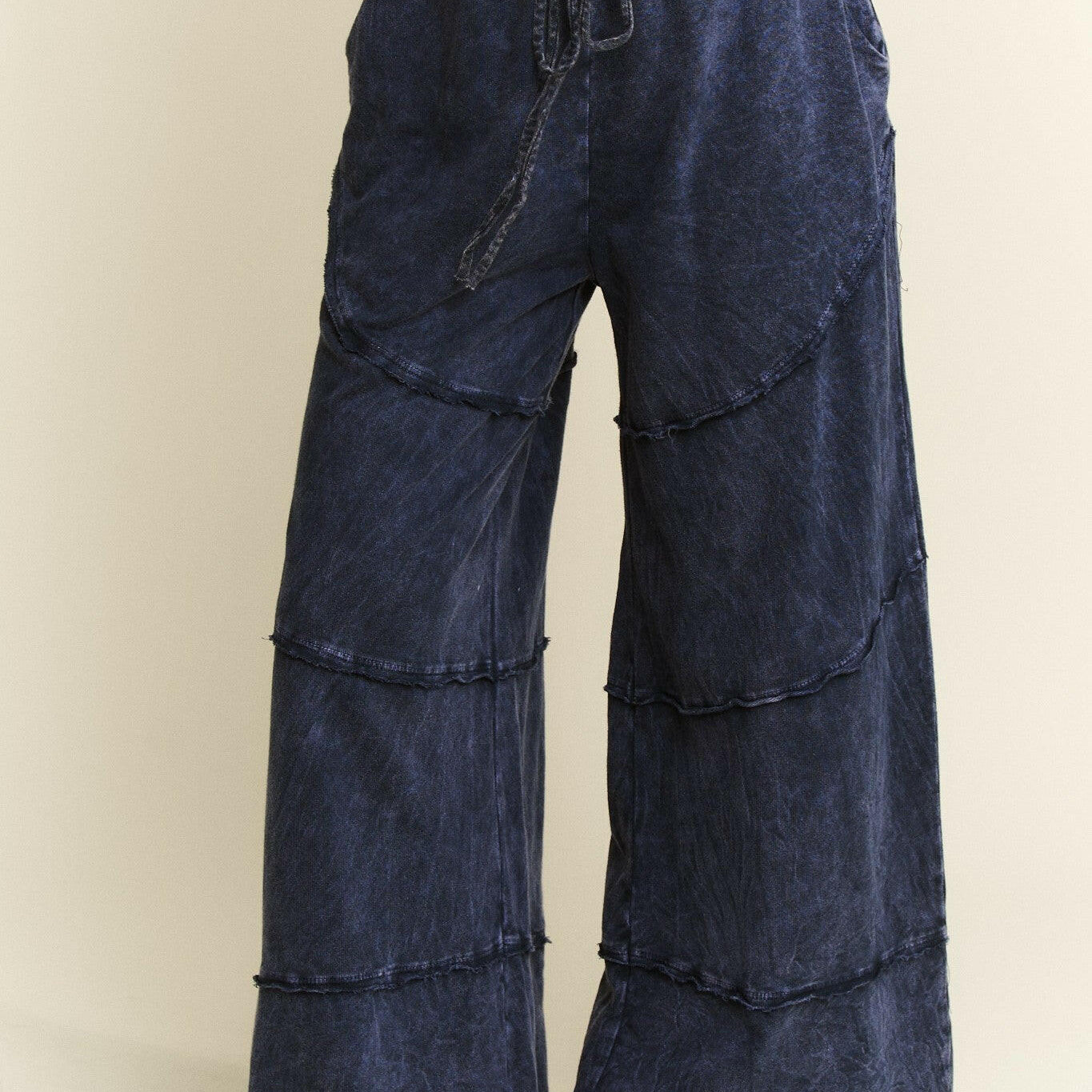 J.HER Mineral Washed Diagonal Hem Wide Leg Pants-PANTS-Krush Kandy, Women's Online Fashion Boutique Located in Phoenix, Arizona (Scottsdale Area)