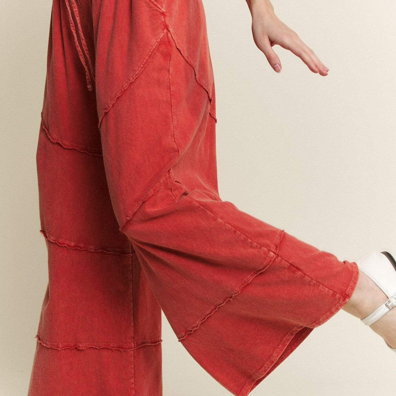 J.HER Mineral Washed Diagonal Hem Wide Leg Pants-PANTS-Krush Kandy, Women's Online Fashion Boutique Located in Phoenix, Arizona (Scottsdale Area)