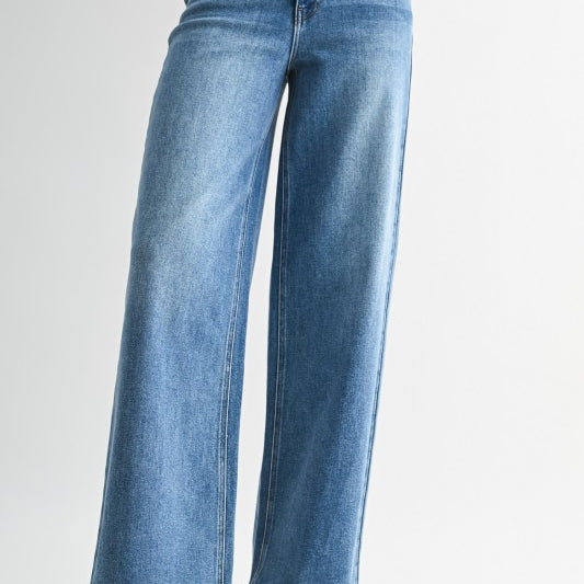 Palazzo Wide Leg Denim Pants