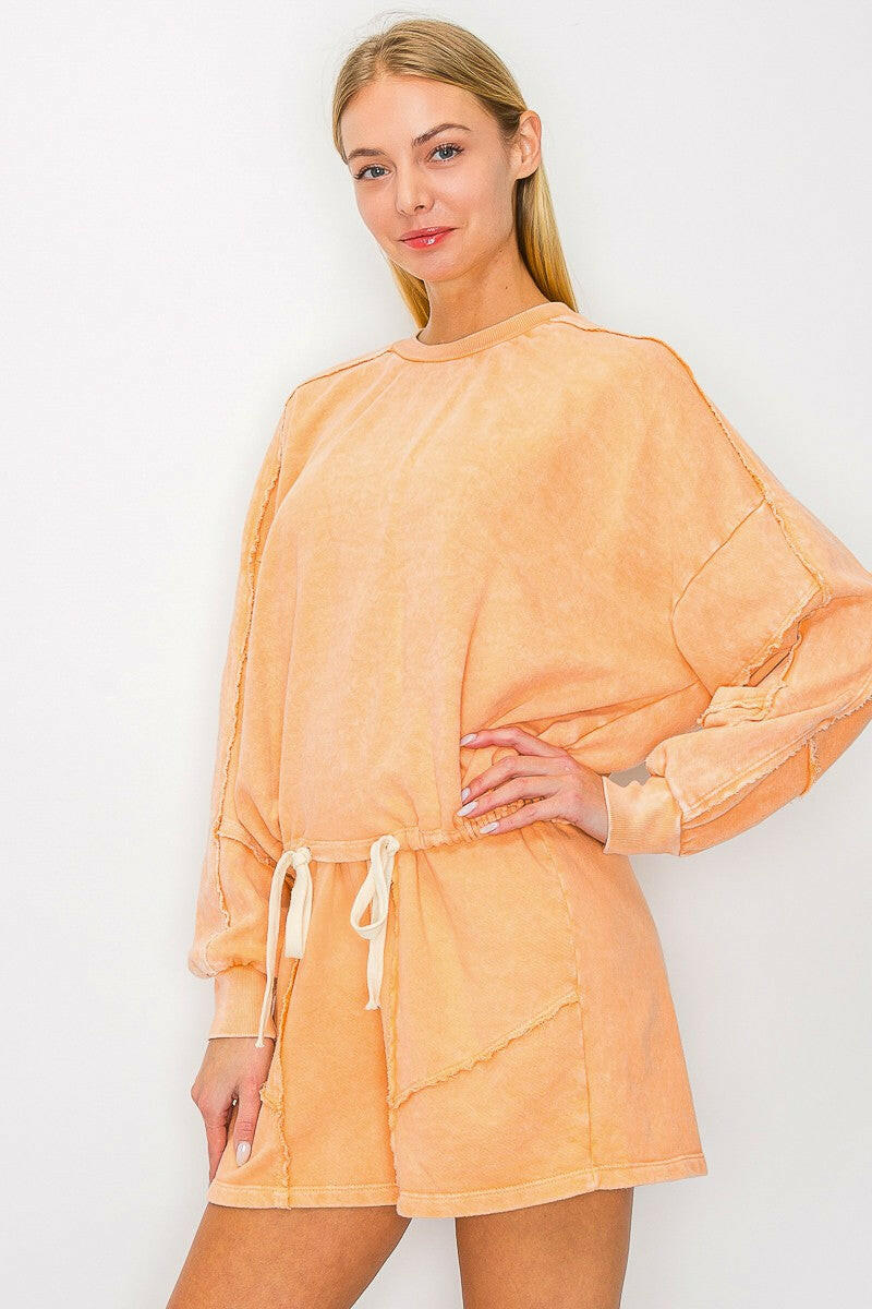 Mineral Wash Raw Out Seam Shorts-Shorts-Krush Kandy, Women's Online Fashion Boutique Located in Phoenix, Arizona (Scottsdale Area)