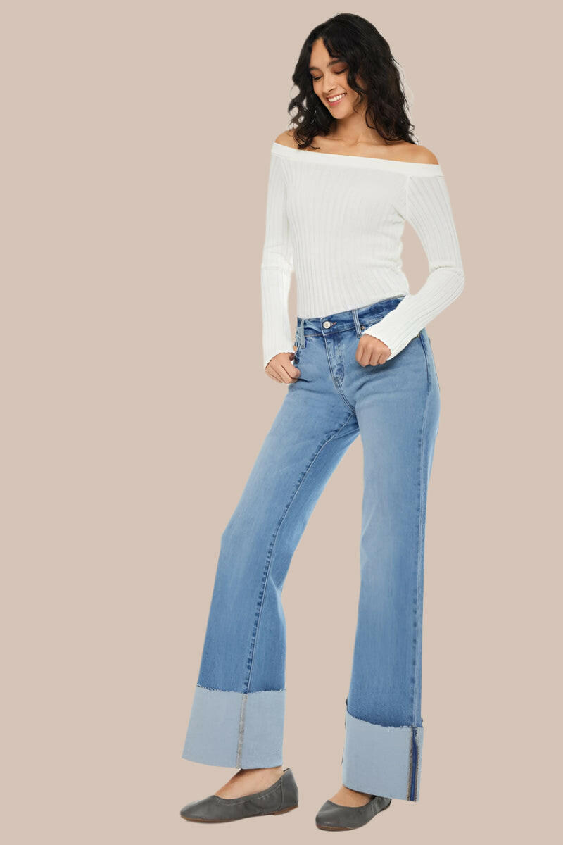 Kancan Mid Rise Wide Flare-Jeans-Krush Kandy, Women's Online Fashion Boutique Located in Phoenix, Arizona (Scottsdale Area)