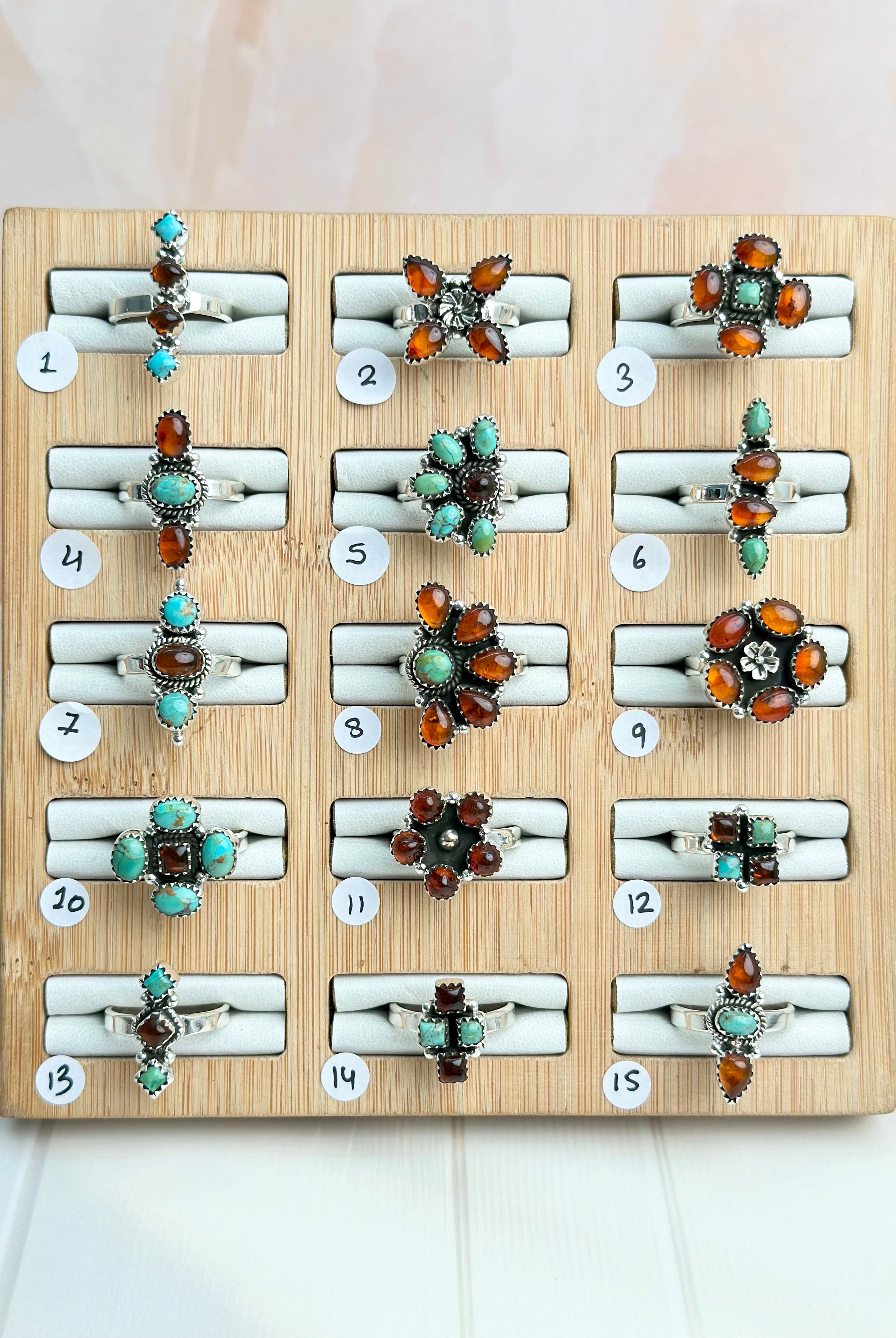 Amber & Turquoise One of a Kind Rings-Rings-Krush Kandy, Women's Online Fashion Boutique Located in Phoenix, Arizona (Scottsdale Area)