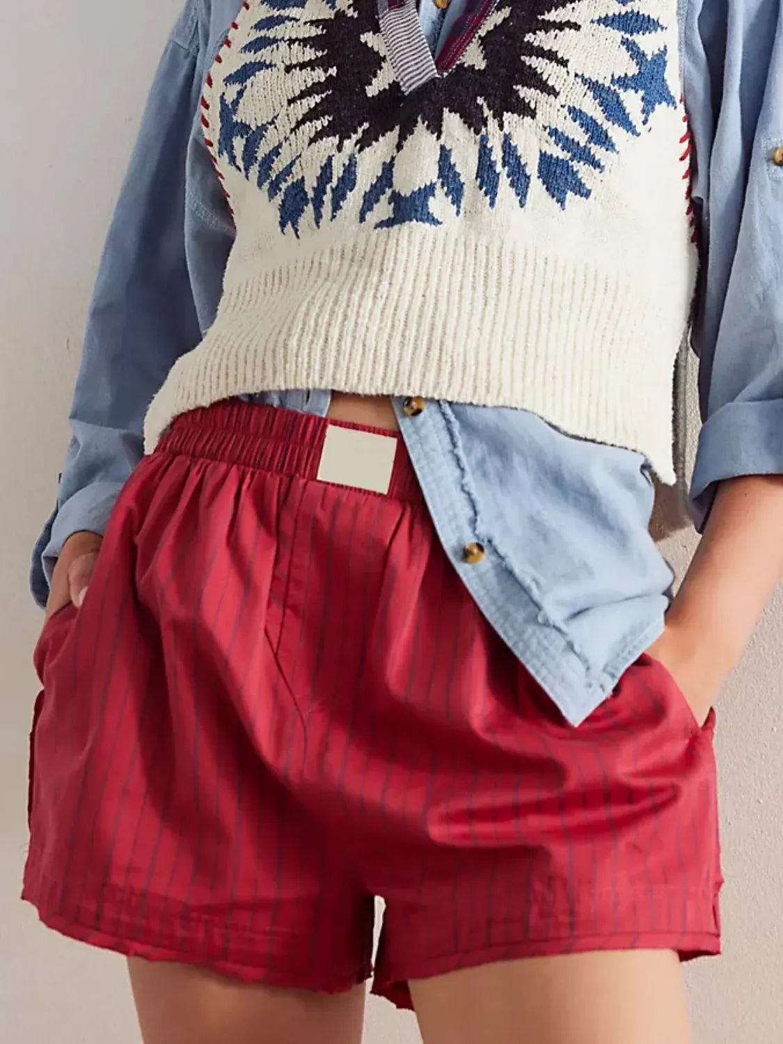 Striped Elastic Waist Shorts-Krush Kandy, Women's Online Fashion Boutique Located in Phoenix, Arizona (Scottsdale Area)