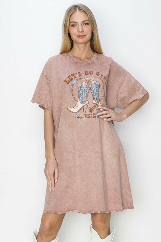 Let’s Go Girls Western Graphic Dress-Dresses-Krush Kandy, Women's Online Fashion Boutique Located in Phoenix, Arizona (Scottsdale Area)