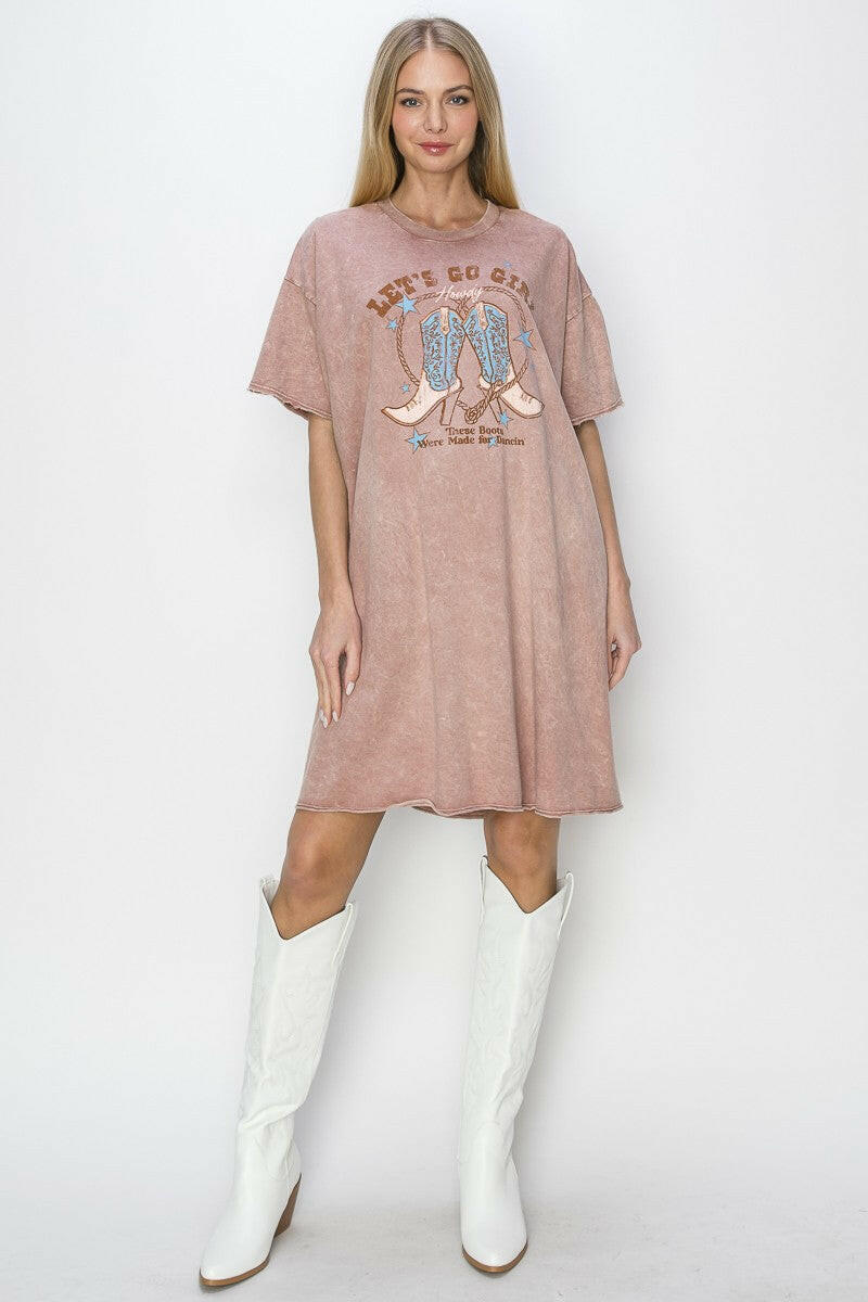 Let’s Go Girls Western Graphic Dress-Dresses-Krush Kandy, Women's Online Fashion Boutique Located in Phoenix, Arizona (Scottsdale Area)