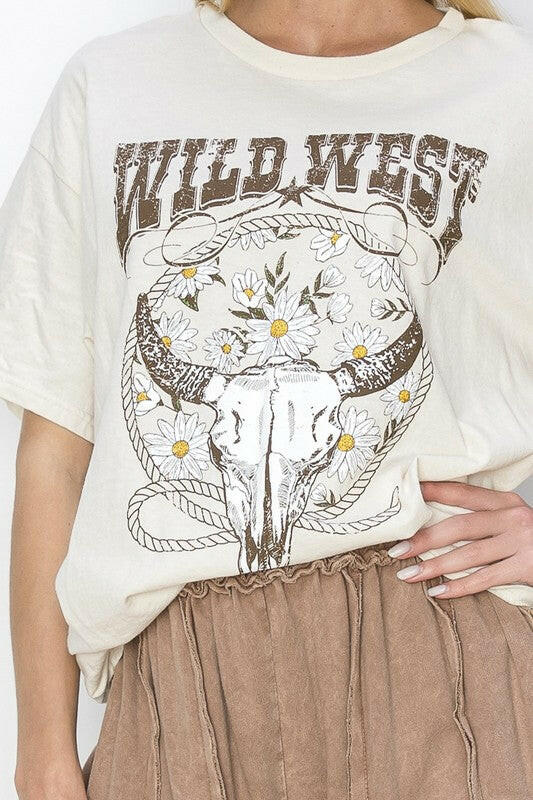 Wild West Graphic Tee-Tops-Krush Kandy, Women's Online Fashion Boutique Located in Phoenix, Arizona (Scottsdale Area)