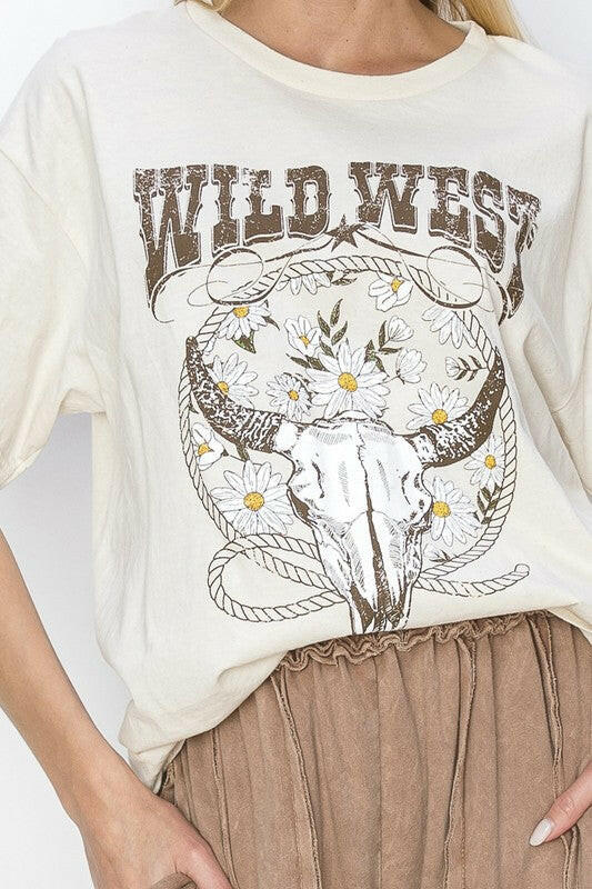 Wild West Graphic Tee-Tops-Krush Kandy, Women's Online Fashion Boutique Located in Phoenix, Arizona (Scottsdale Area)
