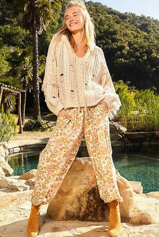 POL Floral Print Woven Harem Pants-Pants-Krush Kandy, Women's Online Fashion Boutique Located in Phoenix, Arizona (Scottsdale Area)