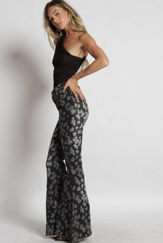 Leilani Floral denim pants-PANTS-Krush Kandy, Women's Online Fashion Boutique Located in Phoenix, Arizona (Scottsdale Area)