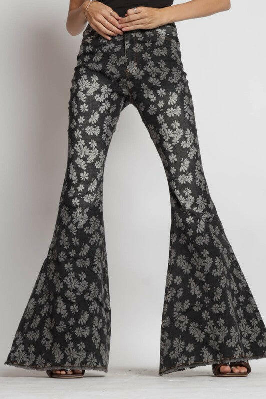 Leilani Floral denim pants-PANTS-Krush Kandy, Women's Online Fashion Boutique Located in Phoenix, Arizona (Scottsdale Area)