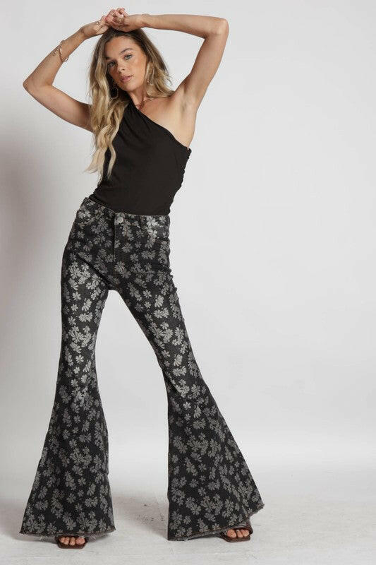 Leilani Floral denim pants-PANTS-Krush Kandy, Women's Online Fashion Boutique Located in Phoenix, Arizona (Scottsdale Area)