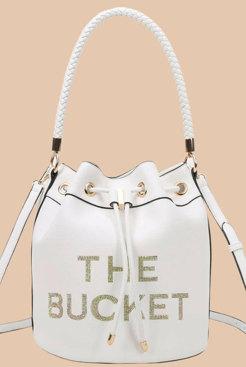 Love, Always Rhinestone Bucket Bag-Purses & Bags-Krush Kandy, Women's Online Fashion Boutique Located in Phoenix, Arizona (Scottsdale Area)