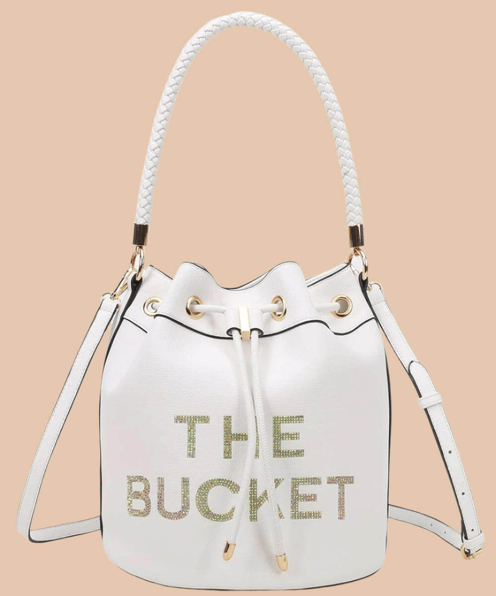 Love, Always Rhinestone Bucket Bag-Purses & Bags-Krush Kandy, Women's Online Fashion Boutique Located in Phoenix, Arizona (Scottsdale Area)