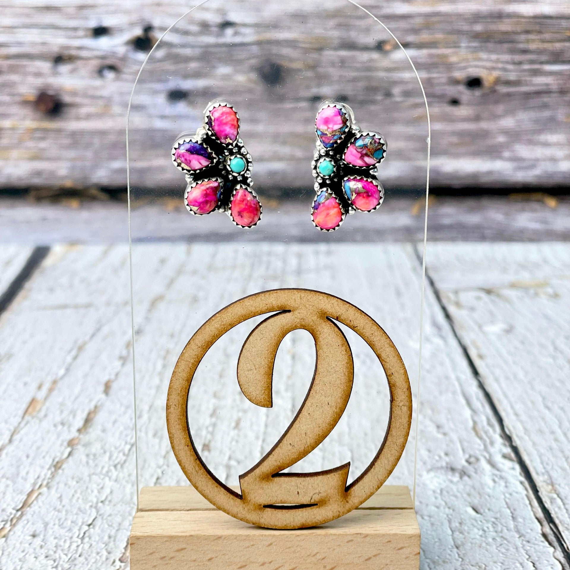 One Of A Kind Half Cluster Earrings-Earrings-Krush Kandy, Women's Online Fashion Boutique Located in Phoenix, Arizona (Scottsdale Area)