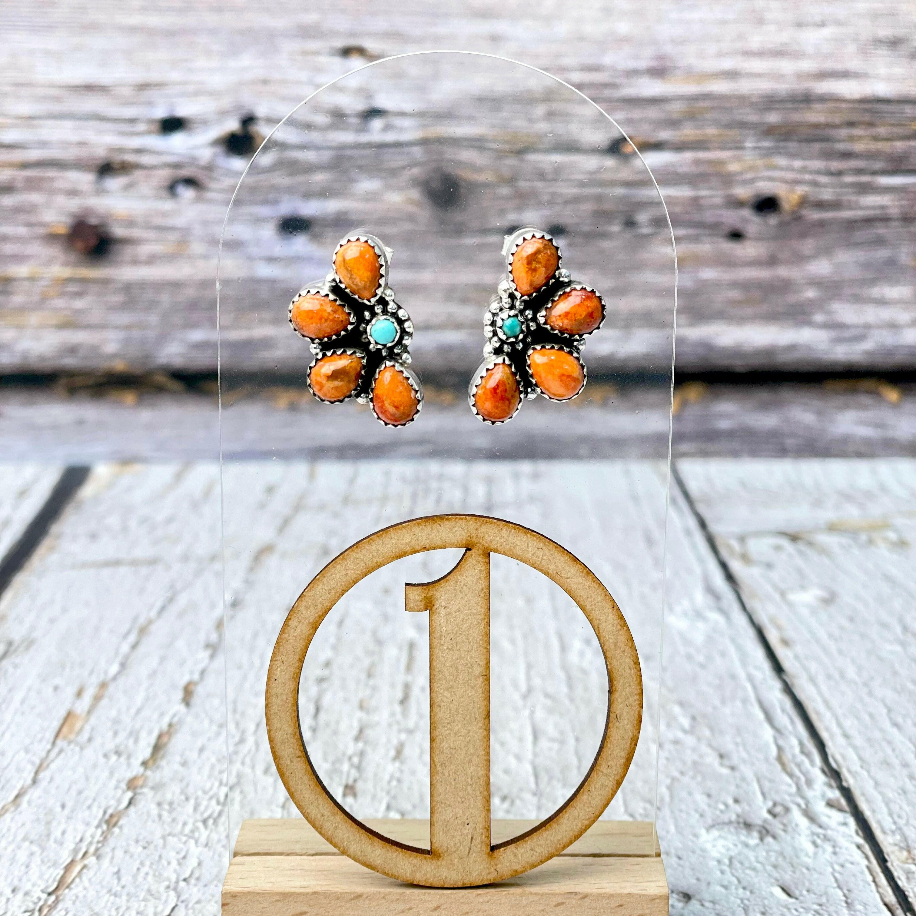 One Of A Kind Half Cluster Earrings-Earrings-Krush Kandy, Women's Online Fashion Boutique Located in Phoenix, Arizona (Scottsdale Area)