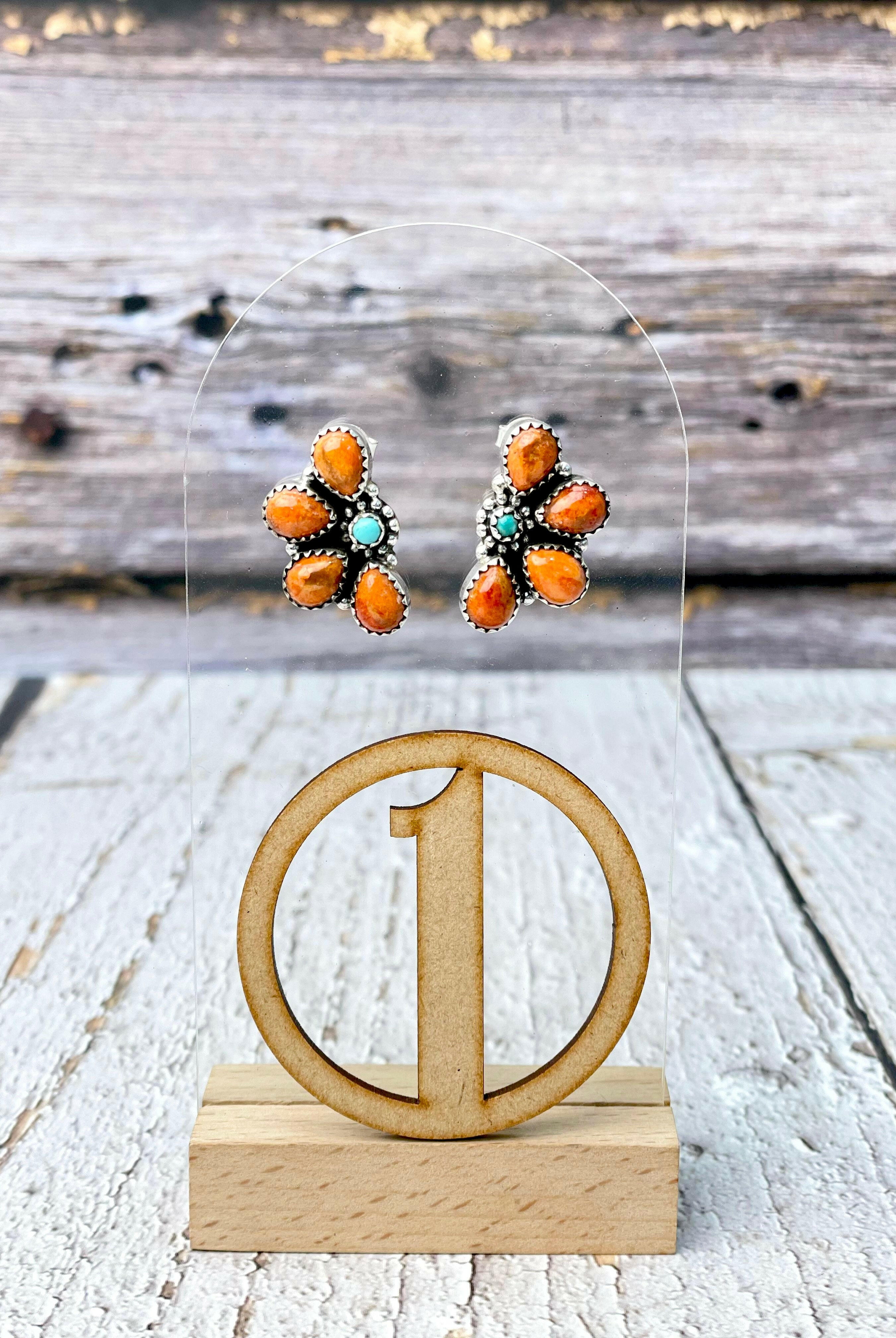 One Of A Kind Half Cluster Earrings-Earrings-Krush Kandy, Women's Online Fashion Boutique Located in Phoenix, Arizona (Scottsdale Area)