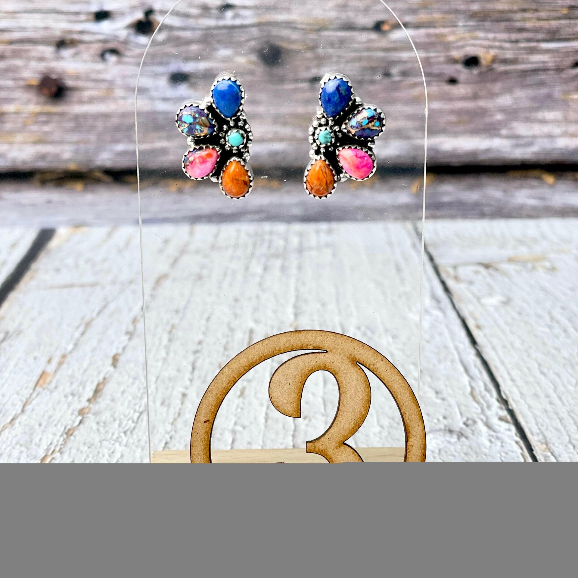 One Of A Kind Half Cluster Earrings-Earrings-Krush Kandy, Women's Online Fashion Boutique Located in Phoenix, Arizona (Scottsdale Area)