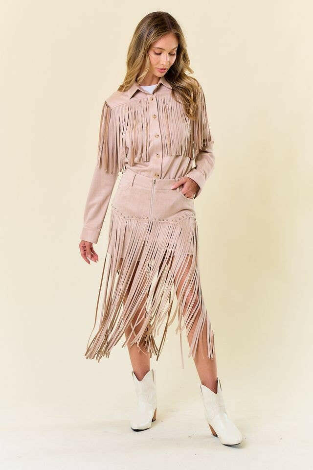 Wild West Fringe Faux Suede Shorts-Shorts-Krush Kandy, Women's Online Fashion Boutique Located in Phoenix, Arizona (Scottsdale Area)