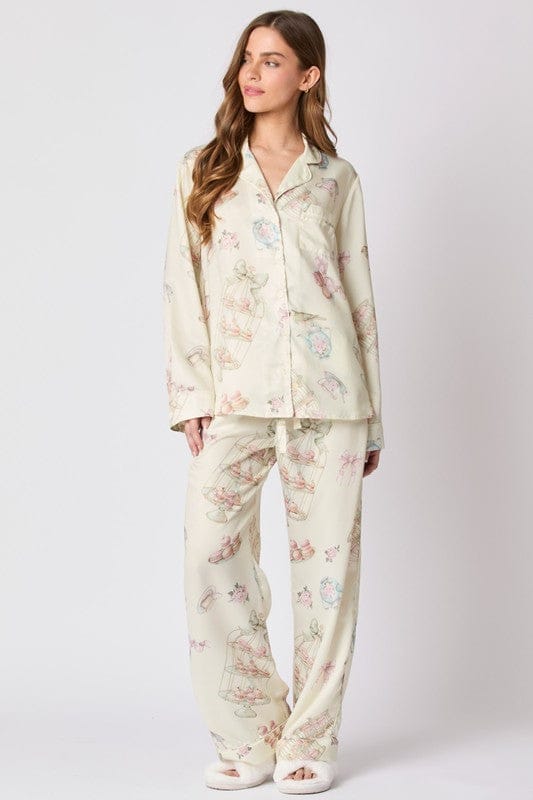 Print Satin Pajama, Pants Only-pajamas-Krush Kandy, Women's Online Fashion Boutique Located in Phoenix, Arizona (Scottsdale Area)