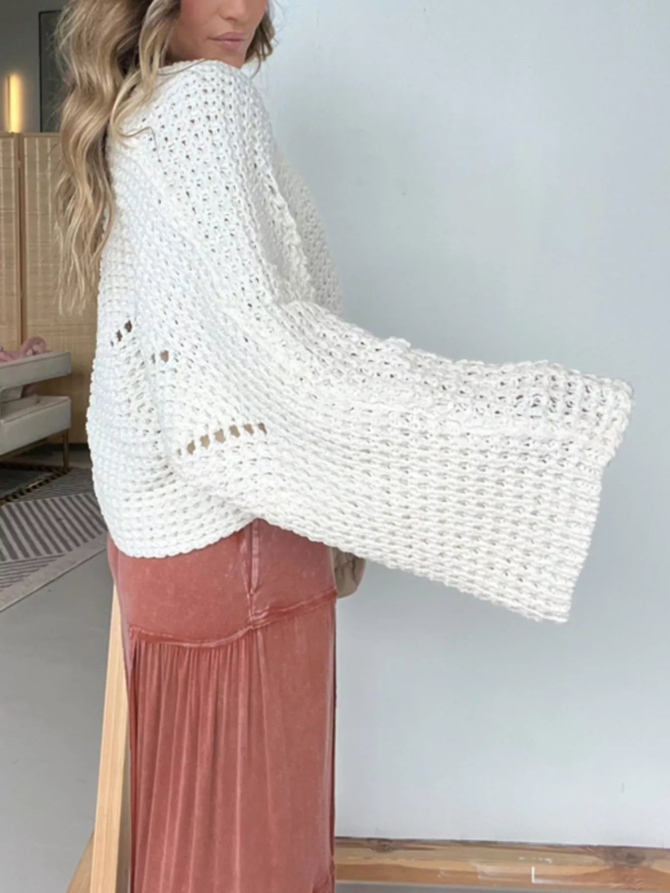 Openwork Batwing Sleeve Sweater-Sweater-Krush Kandy, Women's Online Fashion Boutique Located in Phoenix, Arizona (Scottsdale Area)