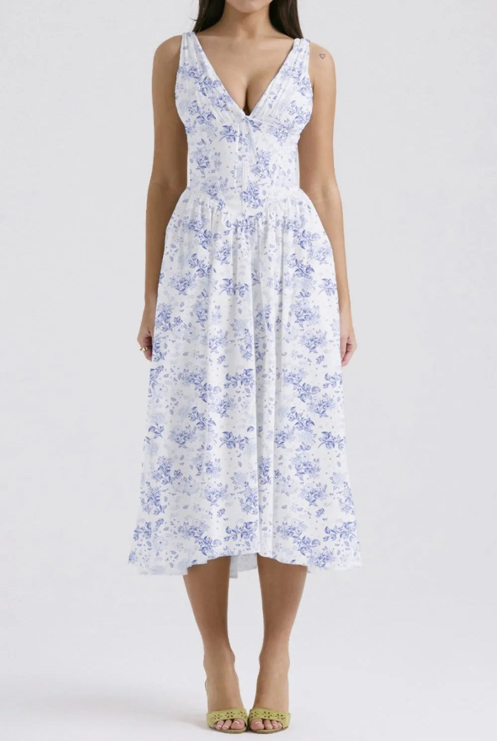 Floral V-Neck Sleeveless Midi Dress with Pockets-Dresses-Krush Kandy, Women's Online Fashion Boutique Located in Phoenix, Arizona (Scottsdale Area)