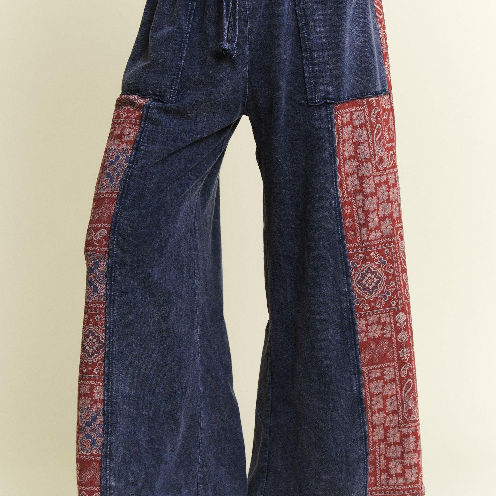 J.HER Mineral Wash Bandana Paisley Cropped Pants-Pants-Krush Kandy, Women's Online Fashion Boutique Located in Phoenix, Arizona (Scottsdale Area)