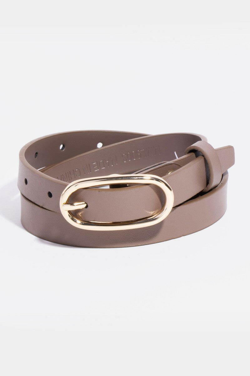 Long Oval Buckle Genuine Leather Belt-Belts-Krush Kandy, Women's Online Fashion Boutique Located in Phoenix, Arizona (Scottsdale Area)