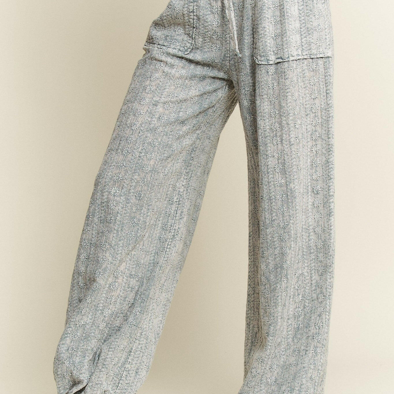 Mineral Wash Eyelet Tie Hem Joggers-Pants-Krush Kandy, Women's Online Fashion Boutique Located in Phoenix, Arizona (Scottsdale Area)