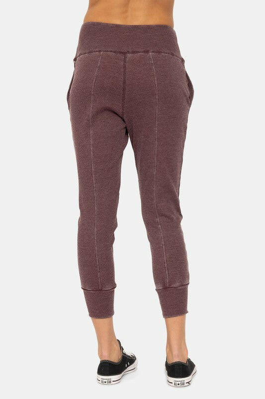 Mono B Cotton Blend Waffle Knit Jogger-Pants-Krush Kandy, Women's Online Fashion Boutique Located in Phoenix, Arizona (Scottsdale Area)