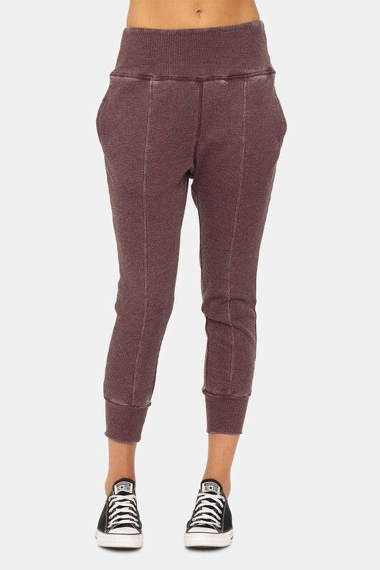 Mono B Cotton Blend Waffle Knit Jogger-Pants-Krush Kandy, Women's Online Fashion Boutique Located in Phoenix, Arizona (Scottsdale Area)