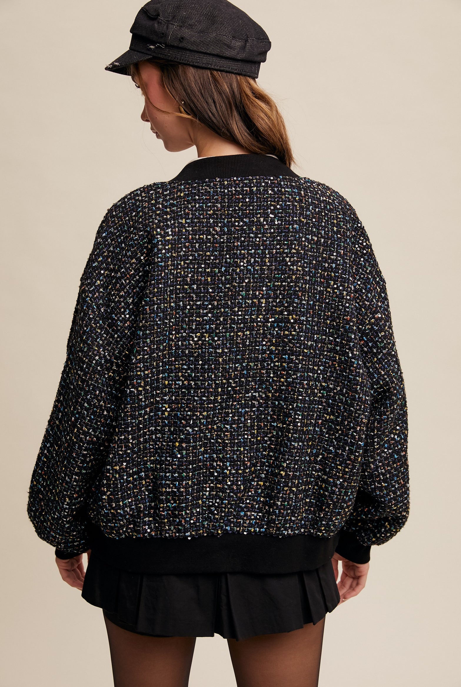 Sparkled Bomber Jacket-Jacket-Krush Kandy, Women's Online Fashion Boutique Located in Phoenix, Arizona (Scottsdale Area)