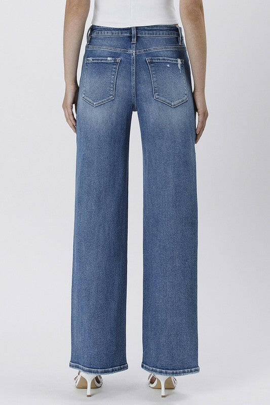 Just a Girl Wide Leg Vervet Jeans-Jeans-Krush Kandy, Women's Online Fashion Boutique Located in Phoenix, Arizona (Scottsdale Area)