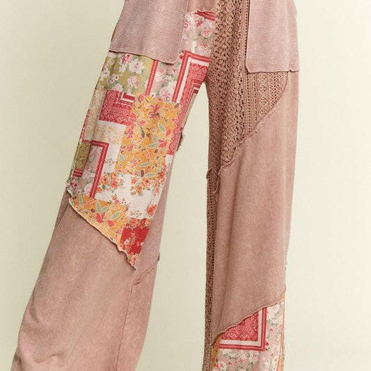J.HER Vintage Dreams Patchwork Pants-Pants-Krush Kandy, Women's Online Fashion Boutique Located in Phoenix, Arizona (Scottsdale Area)