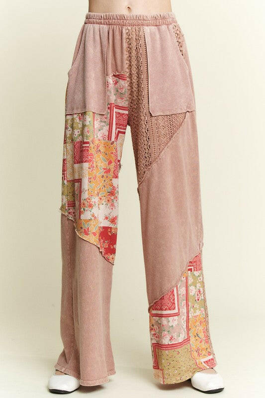 J.HER Vintage Dreams Patchwork Pants-Pants-Krush Kandy, Women's Online Fashion Boutique Located in Phoenix, Arizona (Scottsdale Area)