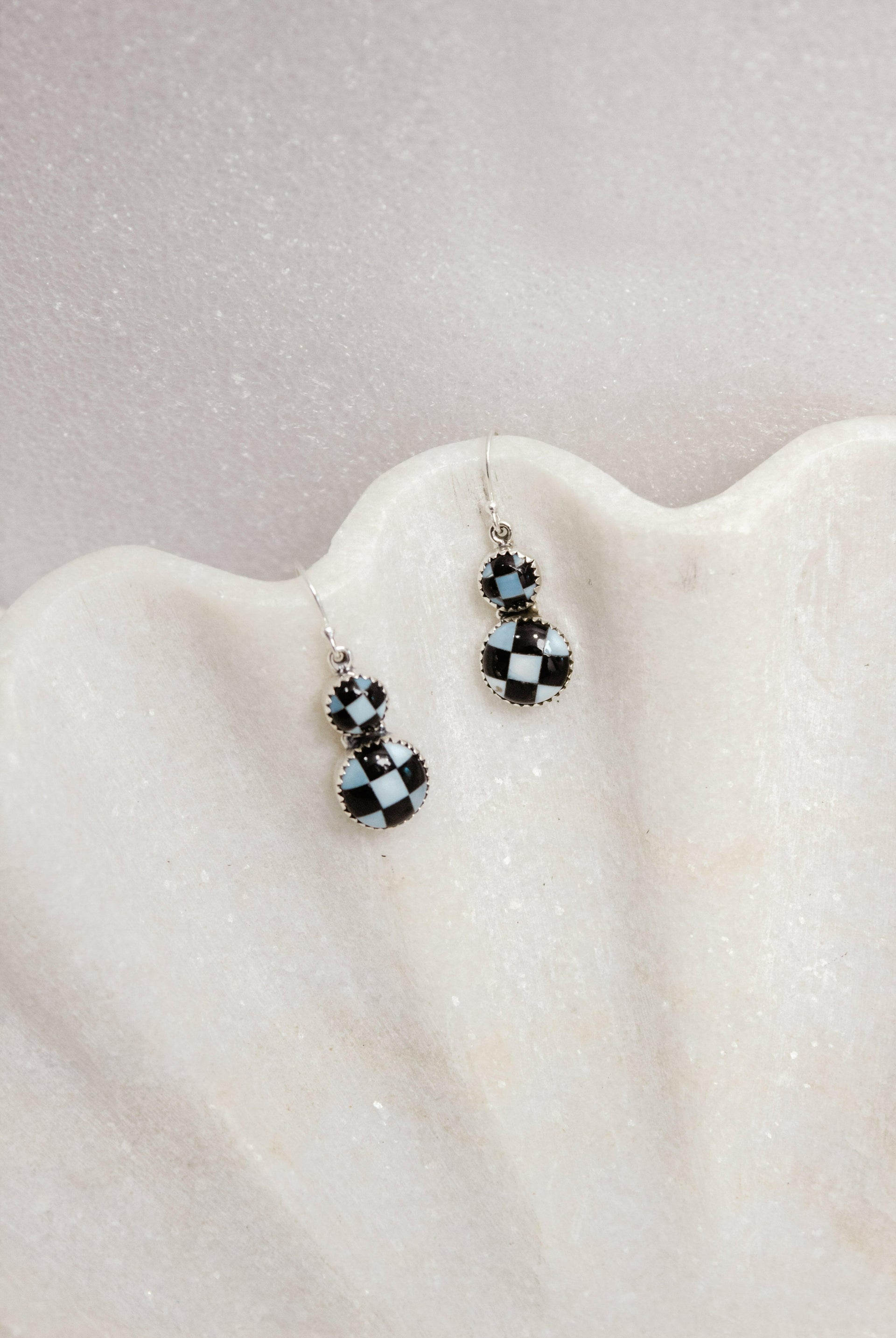 Mini Checkered Stone Drop Earrings | By KKB-Stud Earrings-Krush Kandy, Women's Online Fashion Boutique Located in Phoenix, Arizona (Scottsdale Area)
