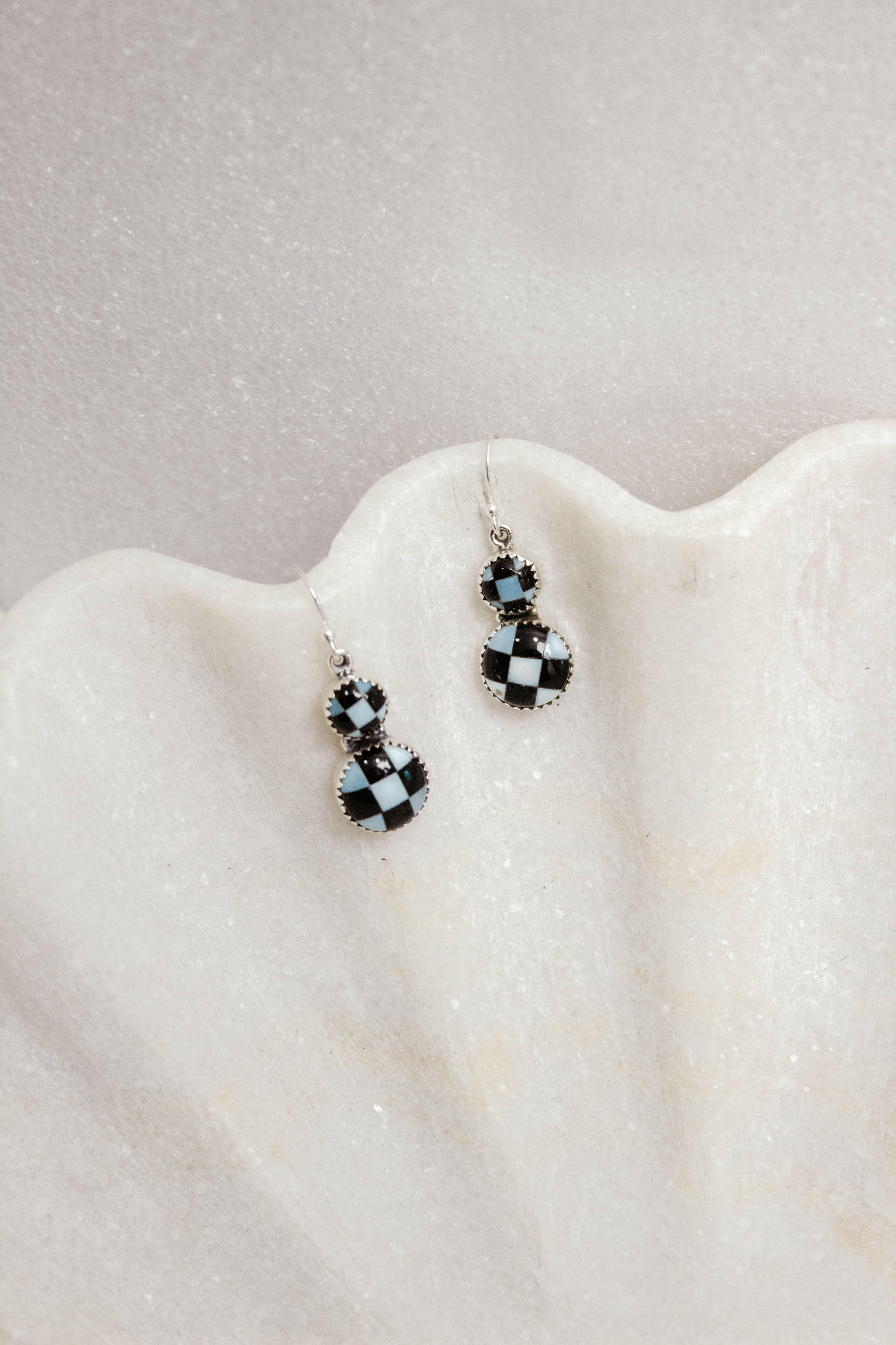 Mini Checkered Stone Drop Earrings | By KKB-Stud Earrings-Krush Kandy, Women's Online Fashion Boutique Located in Phoenix, Arizona (Scottsdale Area)