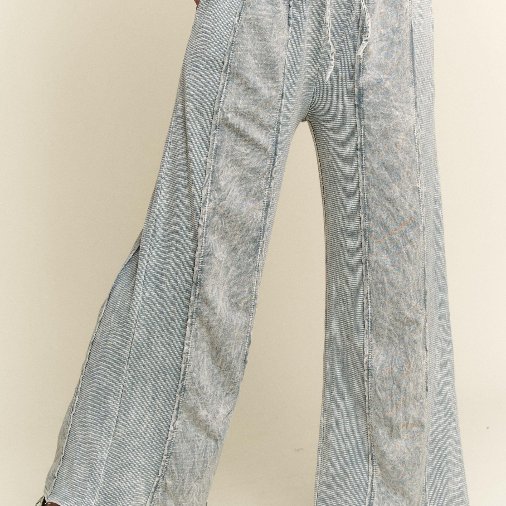Mineral Wash Waffle Cropped Pants-Pants-Krush Kandy, Women's Online Fashion Boutique Located in Phoenix, Arizona (Scottsdale Area)