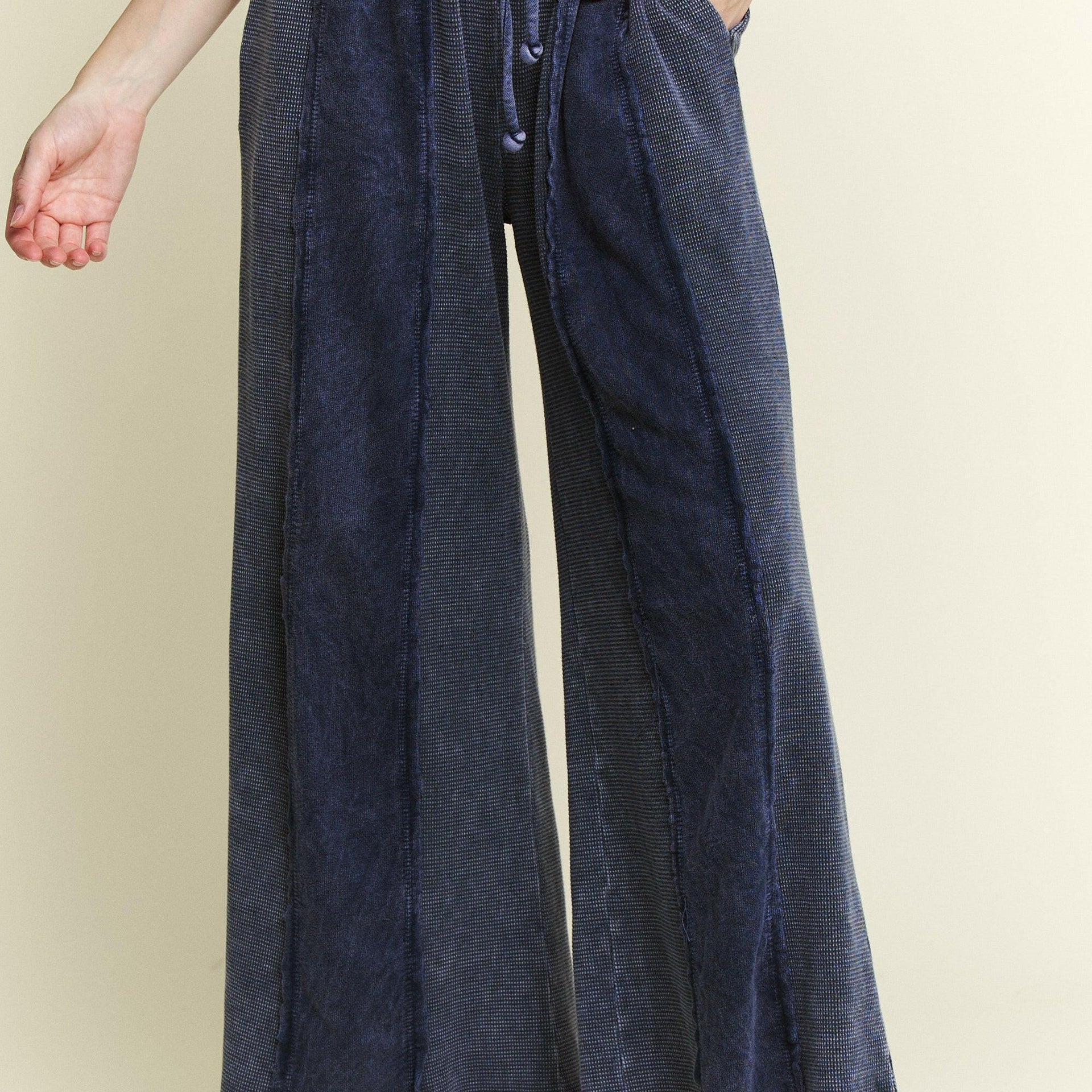Mineral Wash Waffle Cropped Pants-Pants-Krush Kandy, Women's Online Fashion Boutique Located in Phoenix, Arizona (Scottsdale Area)