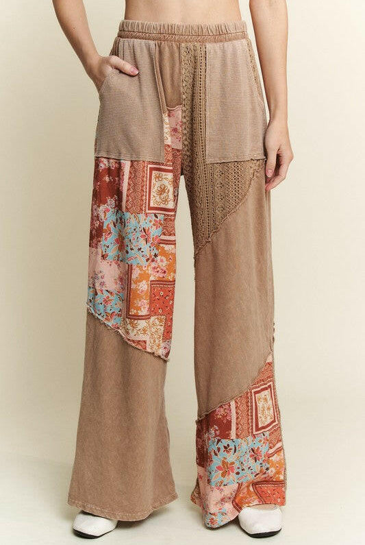 J.HER Vintage Dreams Patchwork Pants-Pants-Krush Kandy, Women's Online Fashion Boutique Located in Phoenix, Arizona (Scottsdale Area)