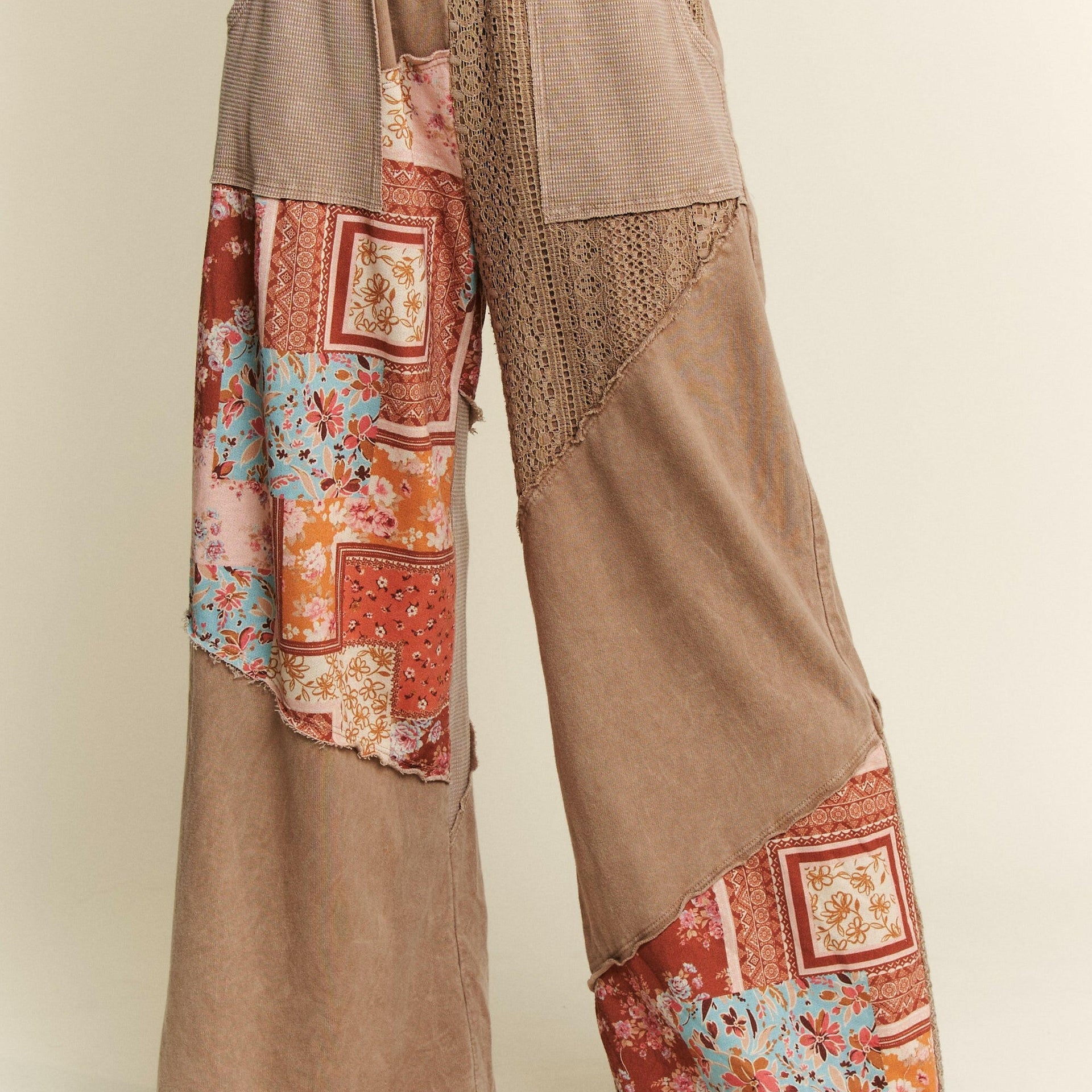 J.HER Vintage Dreams Patchwork Pants-Pants-Krush Kandy, Women's Online Fashion Boutique Located in Phoenix, Arizona (Scottsdale Area)