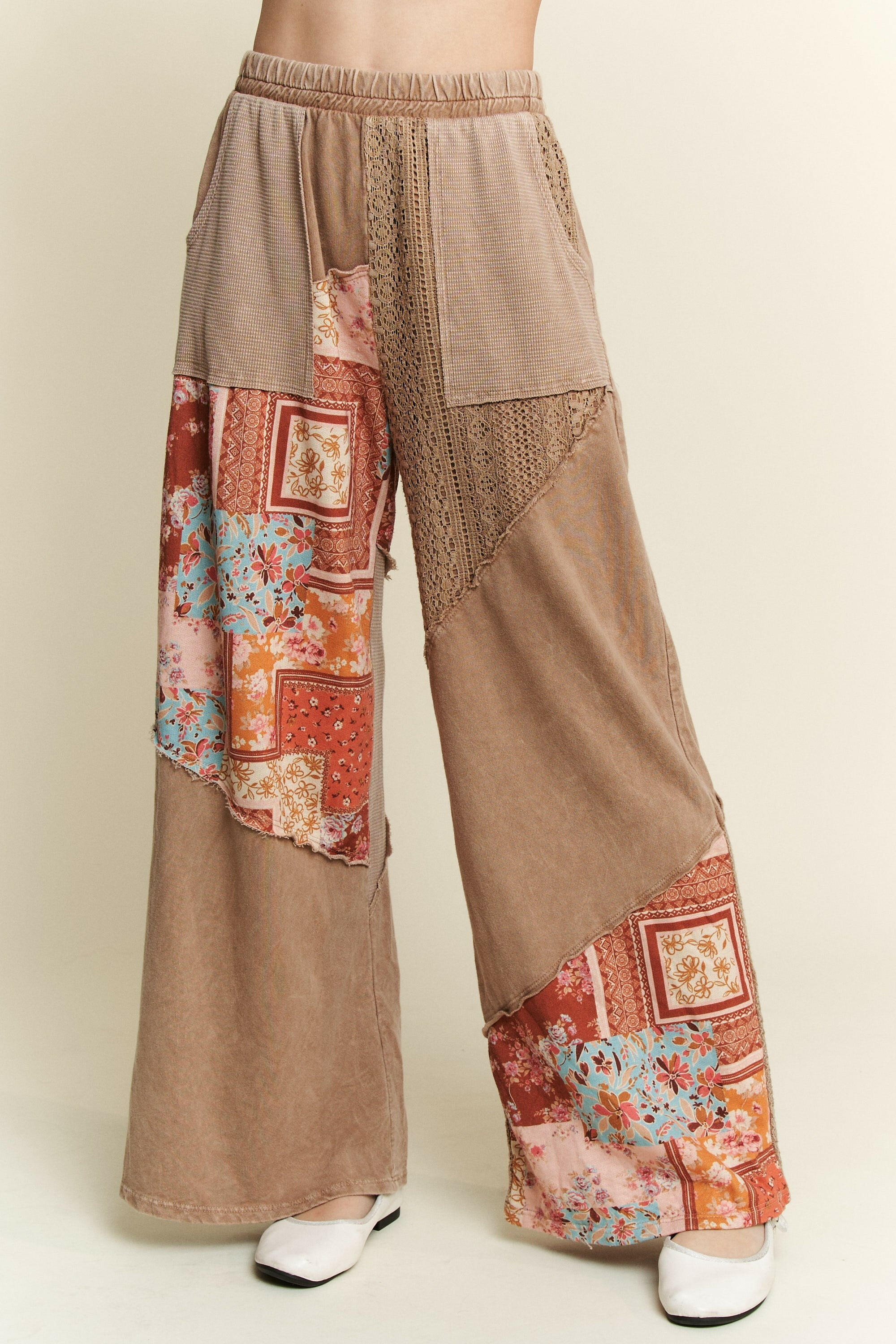 J.HER Vintage Dreams Patchwork Pants-Pants-Krush Kandy, Women's Online Fashion Boutique Located in Phoenix, Arizona (Scottsdale Area)
