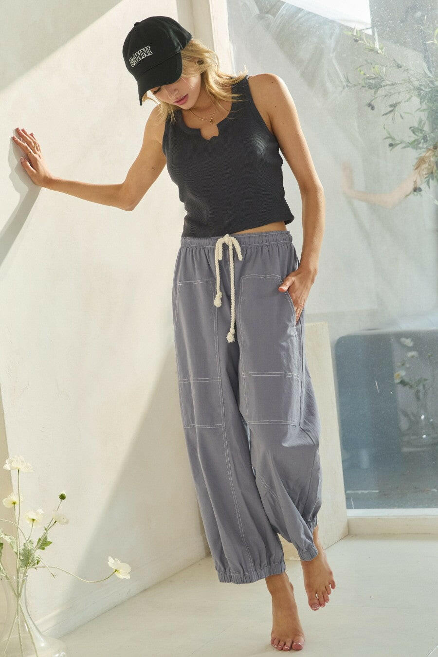ODDI Balloon Shaped Cotton Pants-Bottoms-Krush Kandy, Women's Online Fashion Boutique Located in Phoenix, Arizona (Scottsdale Area)