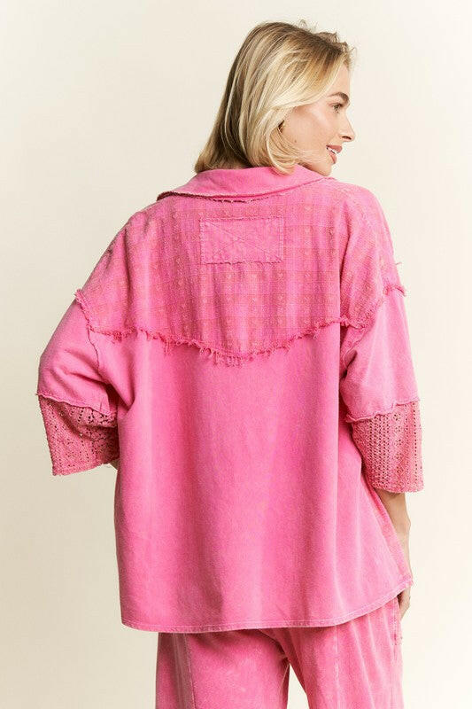 Sweet Stitch Button Down-Tops-Krush Kandy, Women's Online Fashion Boutique Located in Phoenix, Arizona (Scottsdale Area)