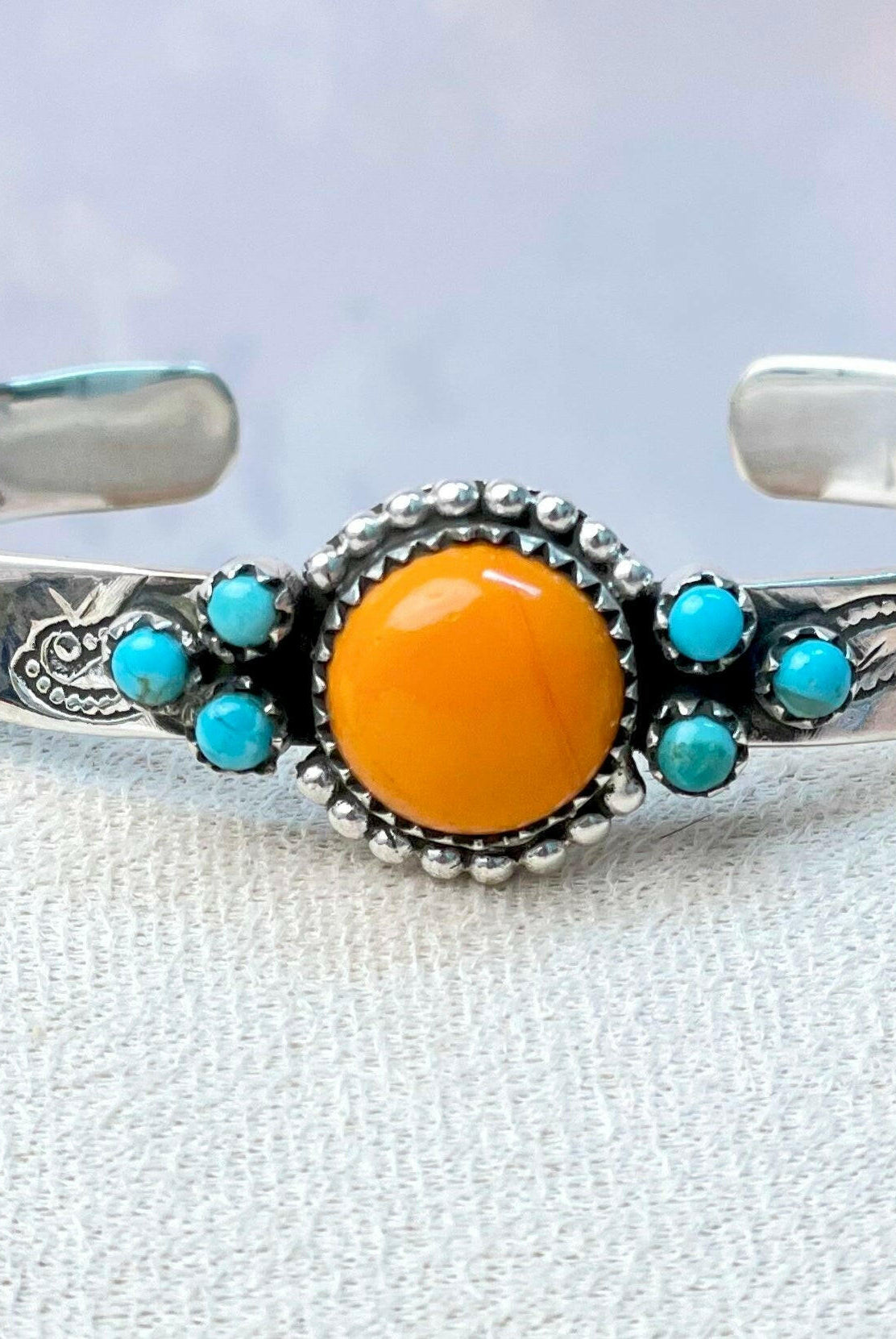 Rosarita Round Bar Turquoise Cuff-Bracelets-Krush Kandy, Women's Online Fashion Boutique Located in Phoenix, Arizona (Scottsdale Area)