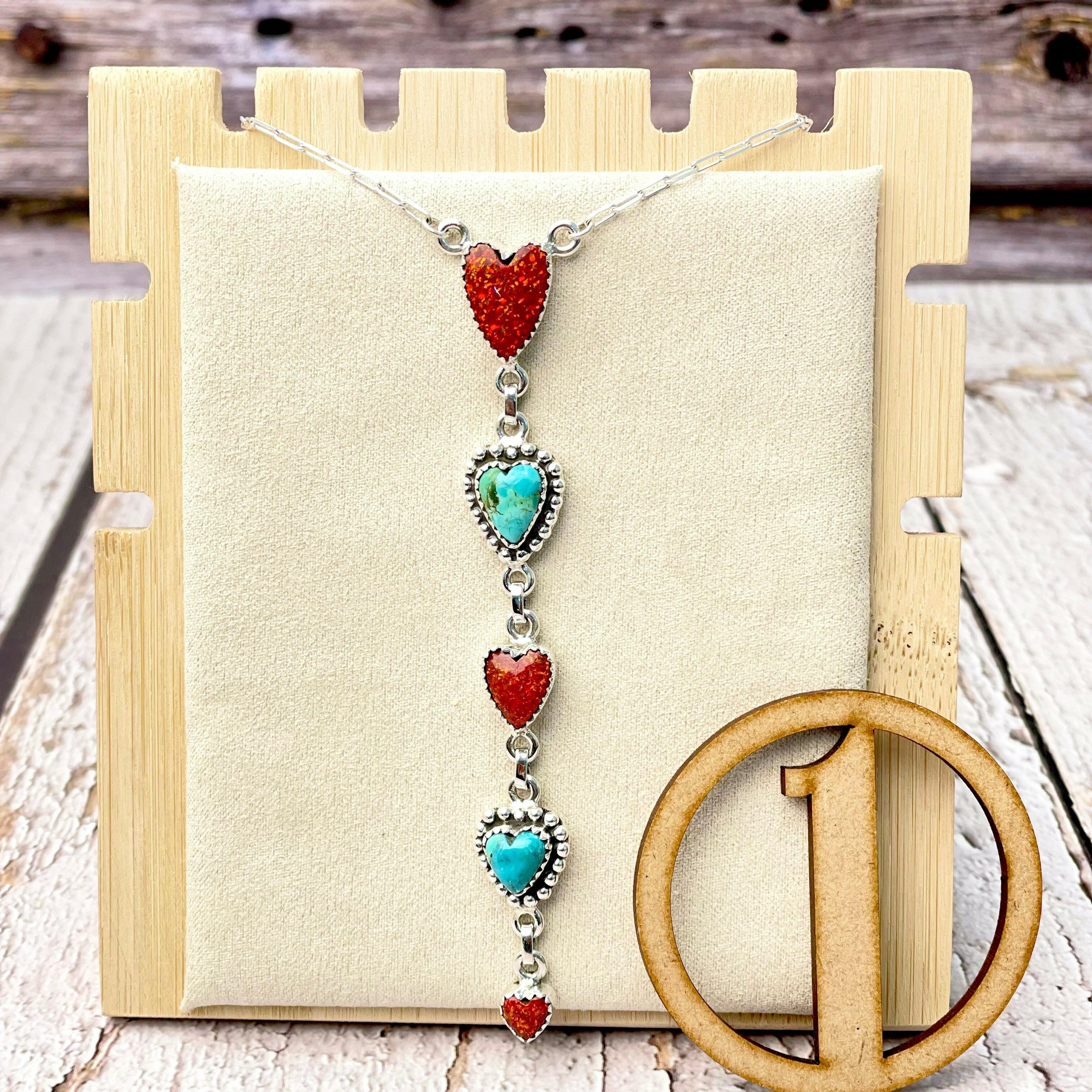 Multi Heart Lariat Necklace-Necklaces-Krush Kandy, Women's Online Fashion Boutique Located in Phoenix, Arizona (Scottsdale Area)