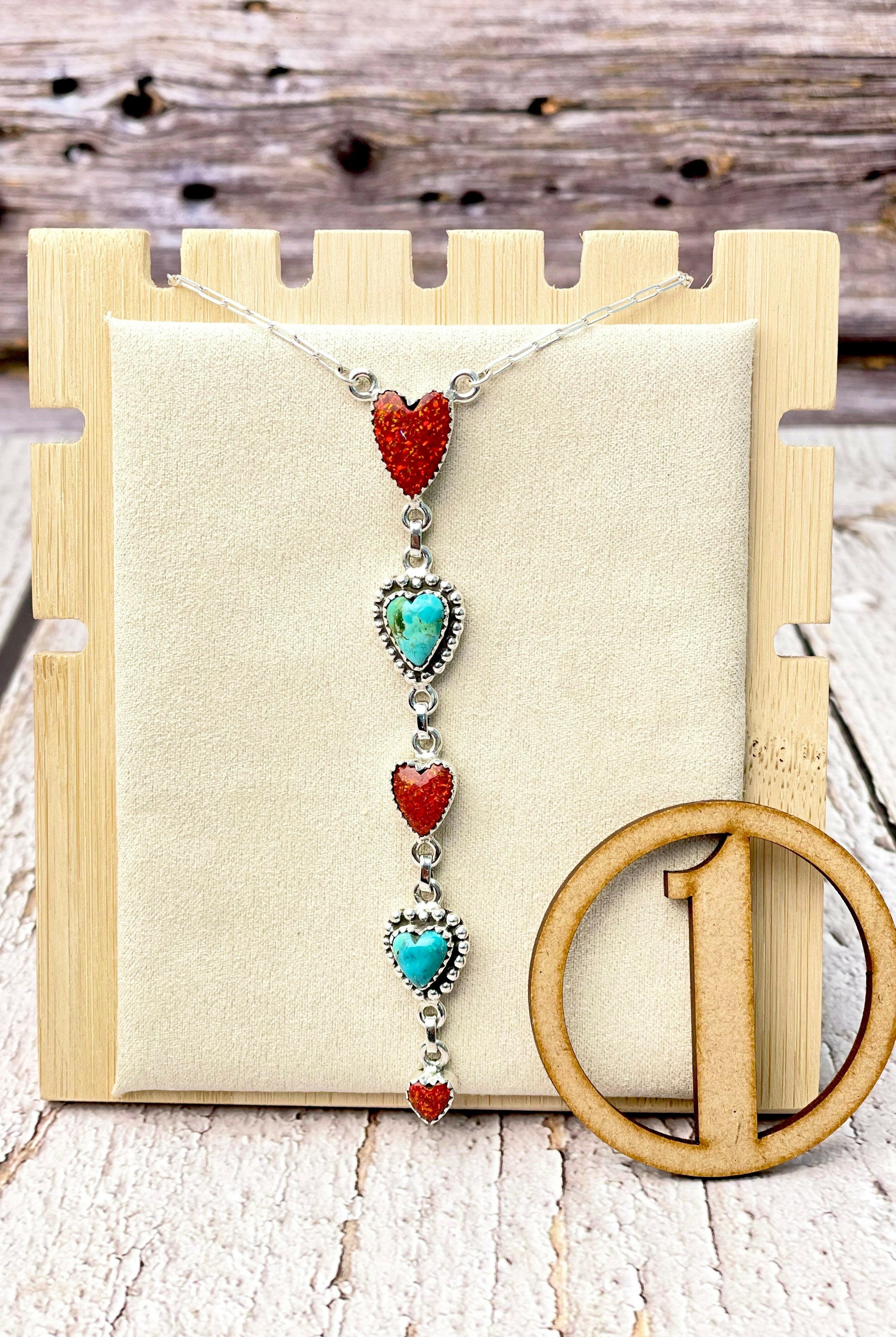 Multi Heart Lariat Necklace-Necklaces-Krush Kandy, Women's Online Fashion Boutique Located in Phoenix, Arizona (Scottsdale Area)