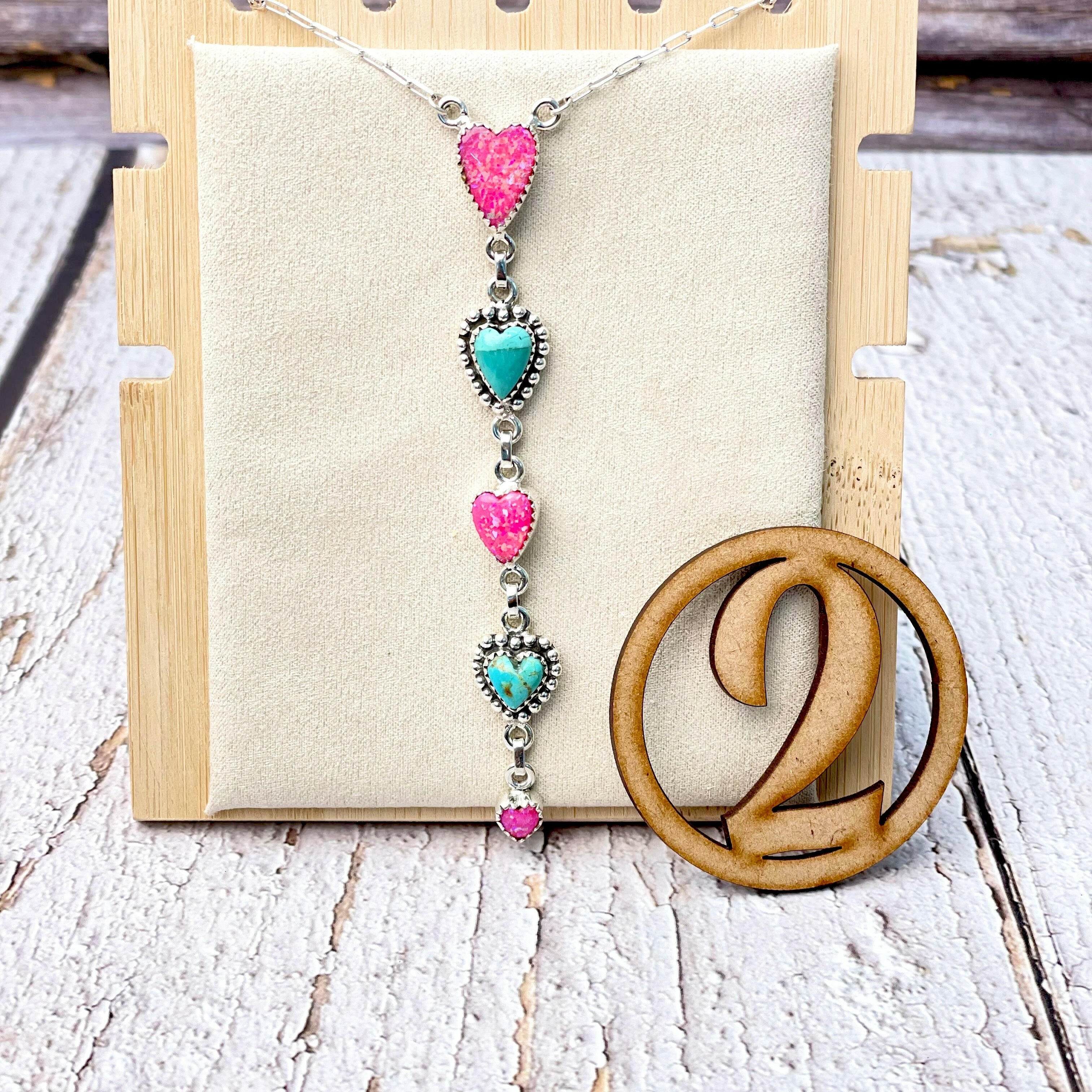 Multi Heart Lariat Necklace-Necklaces-Krush Kandy, Women's Online Fashion Boutique Located in Phoenix, Arizona (Scottsdale Area)