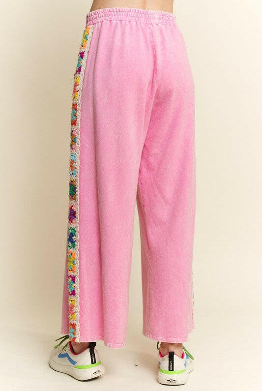 Crochet Patch Detail Pants-Pants-Krush Kandy, Women's Online Fashion Boutique Located in Phoenix, Arizona (Scottsdale Area)
