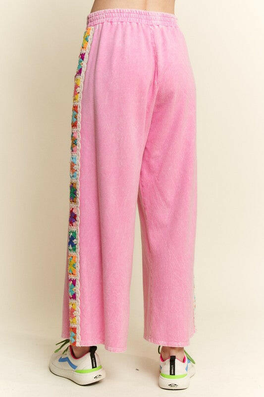 Crochet Patch Detail Pants-Pants-Krush Kandy, Women's Online Fashion Boutique Located in Phoenix, Arizona (Scottsdale Area)