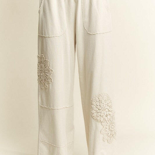 Vintage Lace Patch Lounge Pants-PANTS-Krush Kandy, Women's Online Fashion Boutique Located in Phoenix, Arizona (Scottsdale Area)
